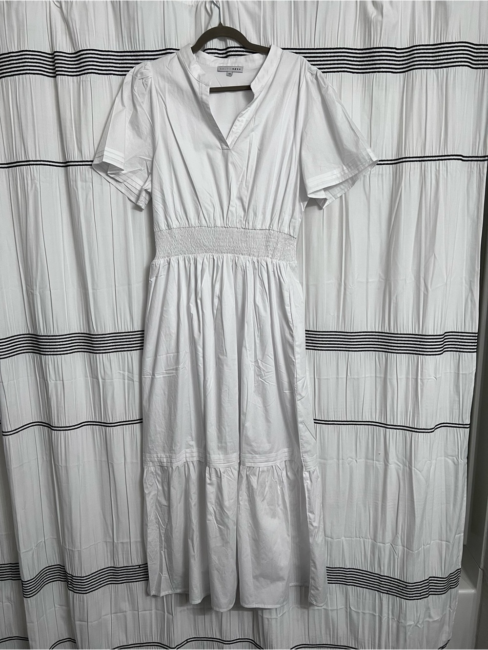 Baltic Born White Tiered Lined Maxi Dress